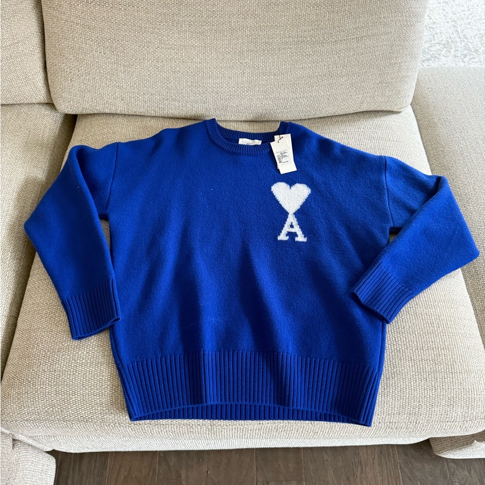 AMI Paris blue crew neck sweater